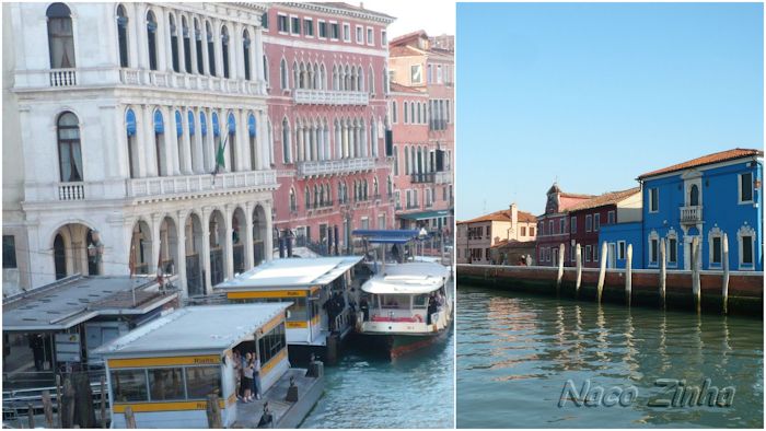 Vaporetto em Veneza e chegada em Burano