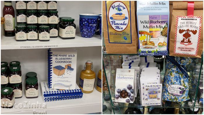 Produtos feitos com mirtilos