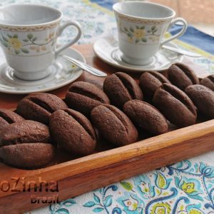 Biscoito de café em formato de grão