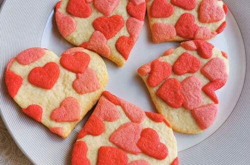 Biscoitos de coração para o Valentine's Day